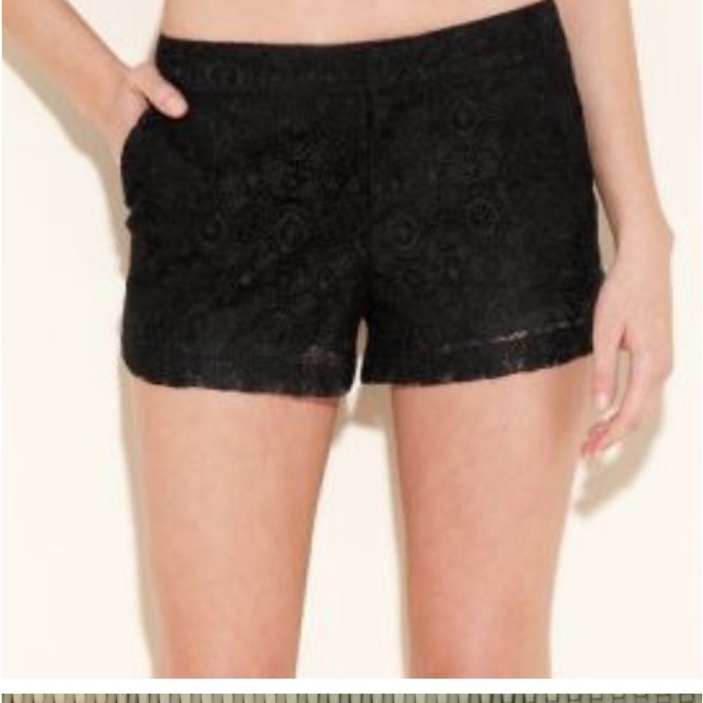 New Black Lace Lined Shorts Size 27 New with tags